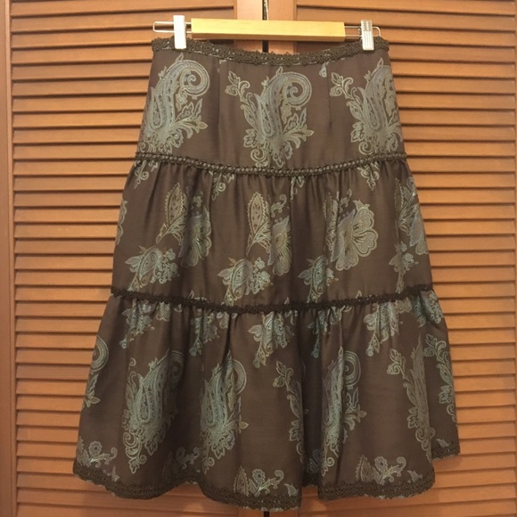 Etcetera Dresses & Skirts - Etcetera Paisley brown & blue skirt 2